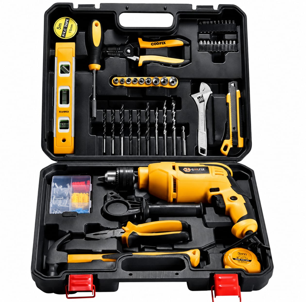 Kit Taladro Con Herramientas Coofix 114 Piezas
