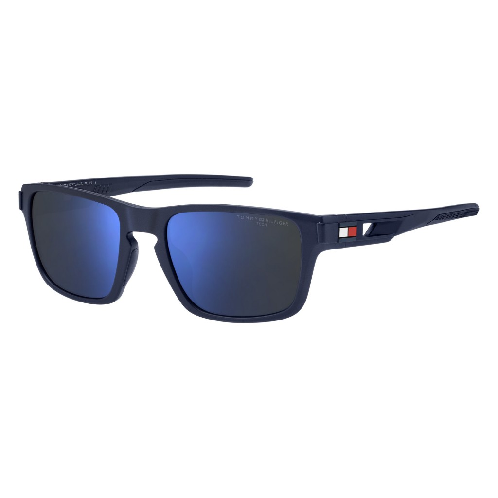 Gafas de Sol Tommy Hilfiger TH 1952/S &ndash; Montura Azul Mate con Lentes Azules Espejad