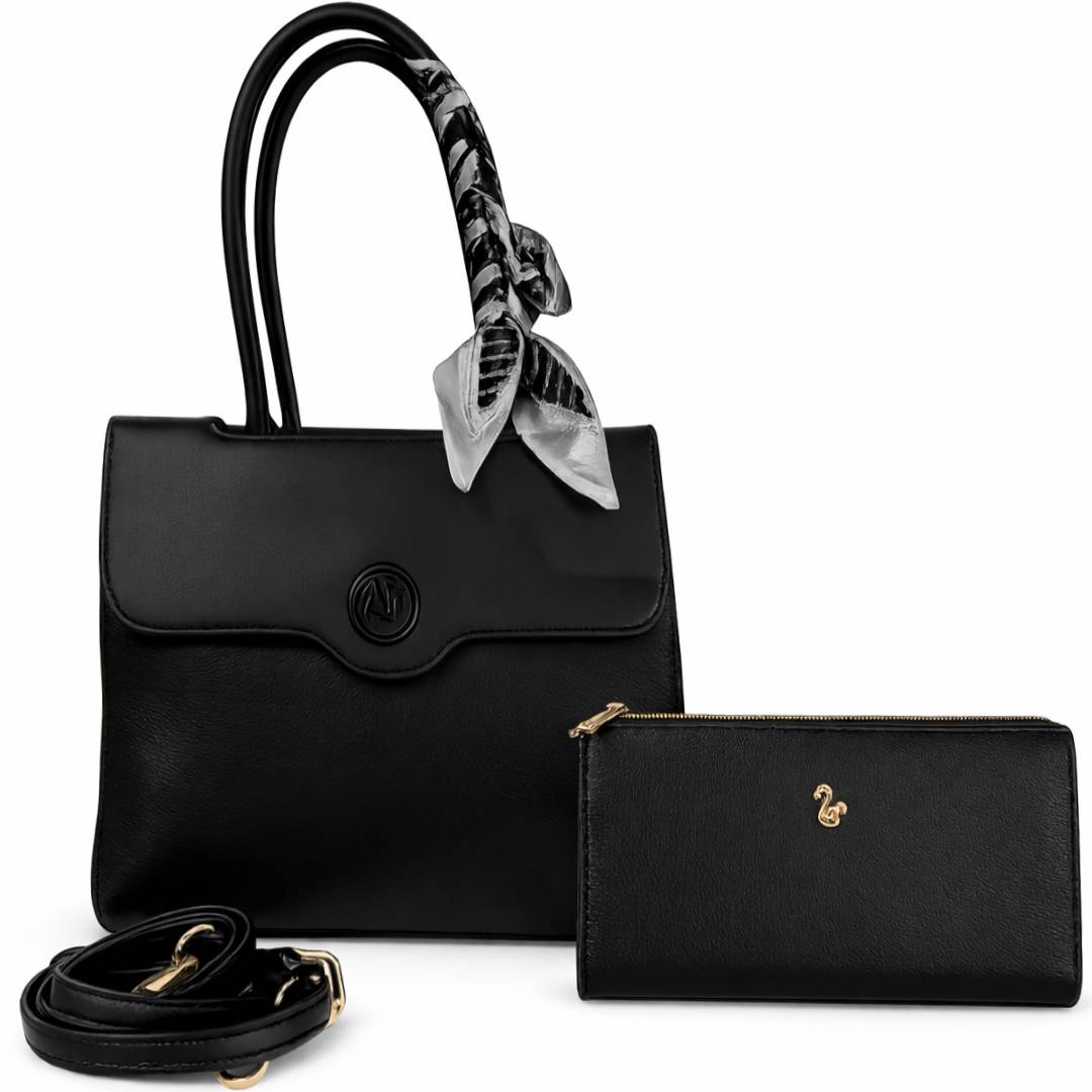 Set de cartera y billetera Ardilla Roja - Negro